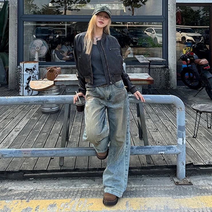 ユニセックス☆手作り色落ち加工ショート丈ライダースジャケットレザージャケット | 17kg | 詳細画像11 