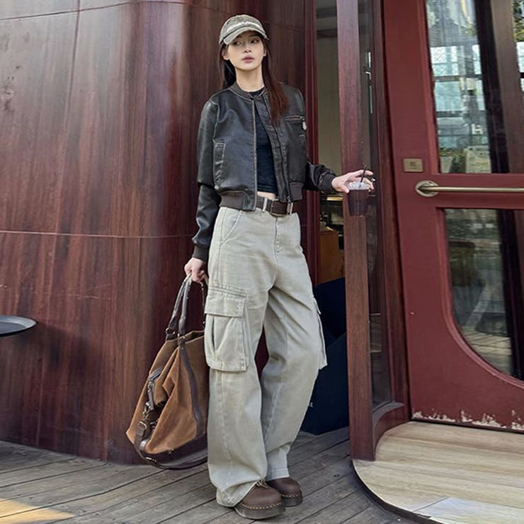 ユニセックス☆手作り色落ち加工ショート丈ライダースジャケットレザージャケット | 17kg | 詳細画像21 