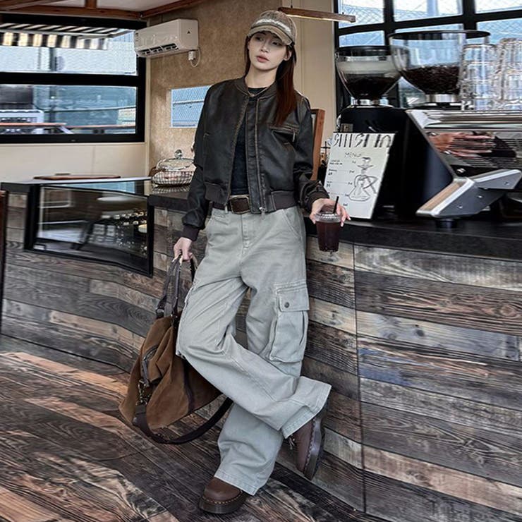 ユニセックス☆手作り色落ち加工ショート丈ライダースジャケットレザージャケット | 17kg | 詳細画像25 