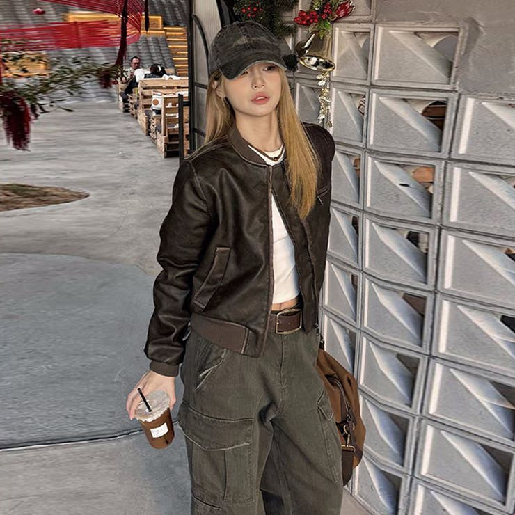 ユニセックス☆手作り色落ち加工ショート丈ライダースジャケットレザージャケット | 17kg | 詳細画像26 