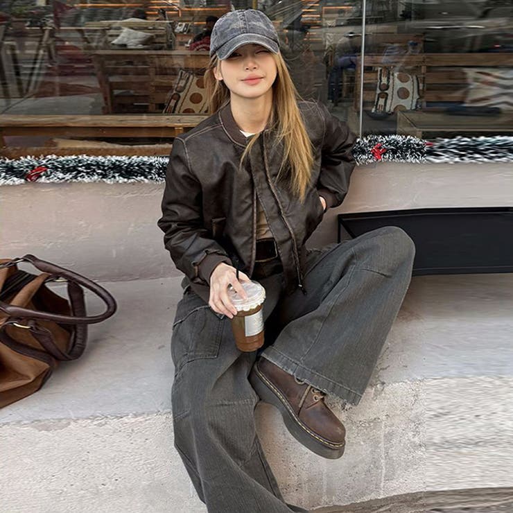 ユニセックス☆手作り色落ち加工ショート丈ライダースジャケットレザージャケット | 17kg | 詳細画像28 