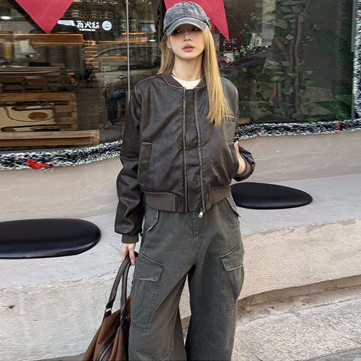 ユニセックス☆手作り色落ち加工ショート丈ライダースジャケットレザージャケット | 17kg | 詳細画像29 