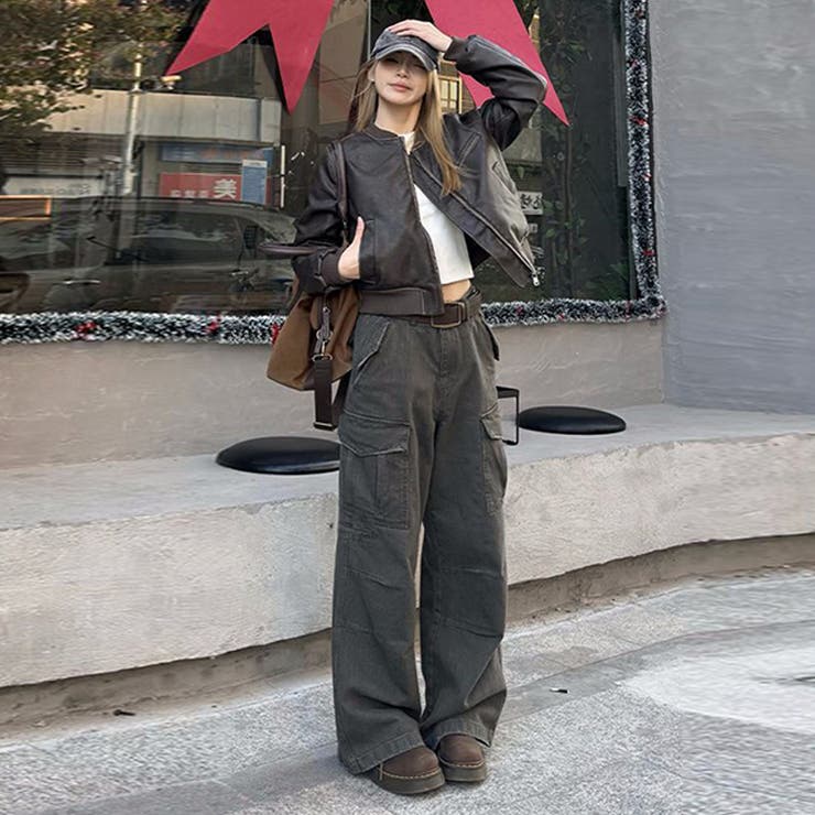 ユニセックス☆手作り色落ち加工ショート丈ライダースジャケットレザージャケット | 17kg | 詳細画像32 