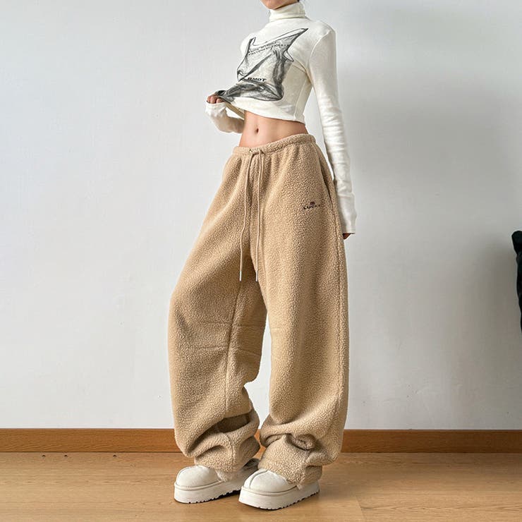 ユニセックス☆フリースパンツ裏起毛厚手 | 17kg | 詳細画像1 