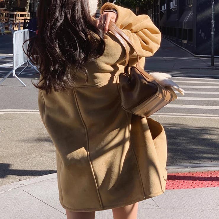 ゆるカワコーデ☆牛角ボタンミドル丈粒感ボアムートン風コート | 17kg | 詳細画像15 