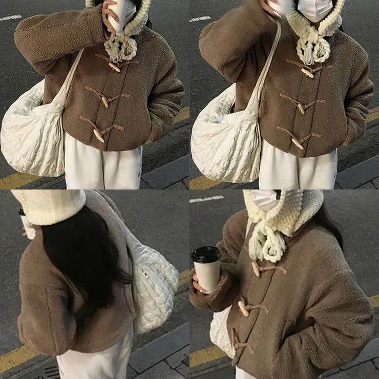 ゆるカワコーデ☆牛角ボタンボアジャケットムートン風アウター | 17kg | 詳細画像4 