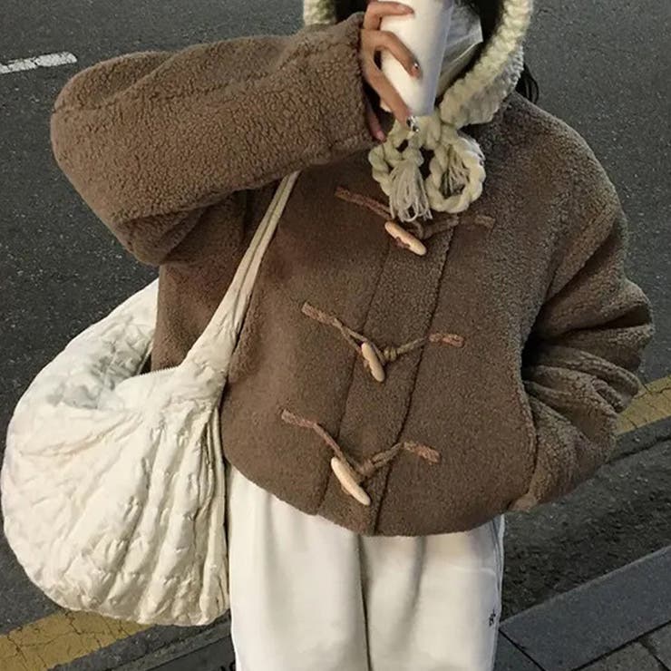 ゆるカワコーデ☆牛角ボタンボアジャケットムートン風アウター | 17kg | 詳細画像5 