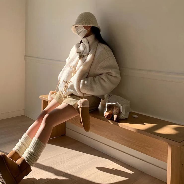 ゆるカワコーデ☆牛角ボタンボアジャケットムートン風アウター | 17kg | 詳細画像6 