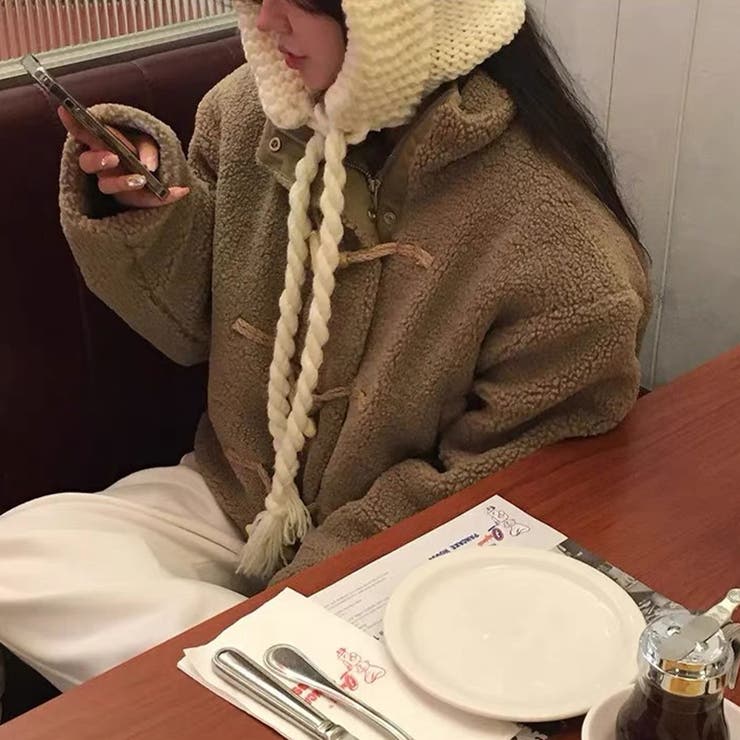 ゆるカワコーデ☆牛角ボタンボアジャケットムートン風アウター | 17kg | 詳細画像2 