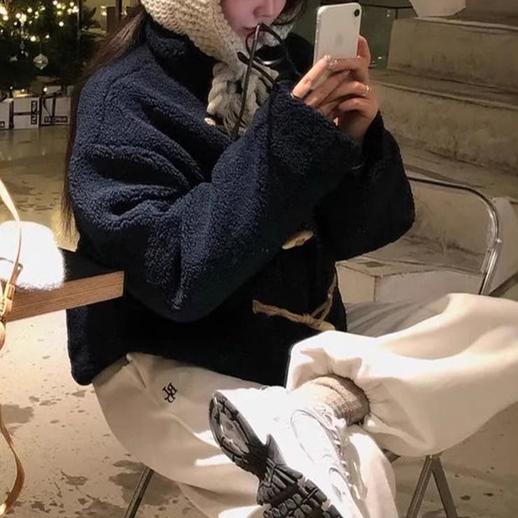 ゆるカワコーデ☆牛角ボタンボアジャケットムートン風アウター | 17kg | 詳細画像3 