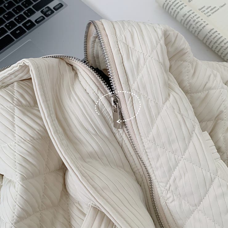 ゆるカワコーデ ダイヤキルト中綿ジャケットショート丈コーデュロイ切替中綿アウター | 17kg | 詳細画像13 