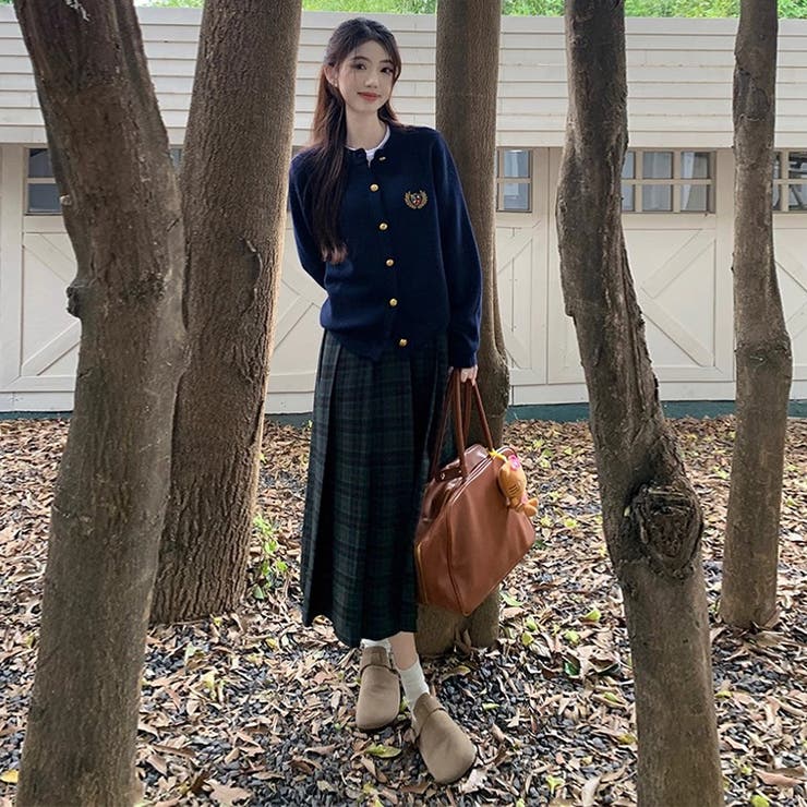 ミレニアル学園風☆刺繍クルーネックニットカーディガンアウターニットトップス | 17kg | 詳細画像6 