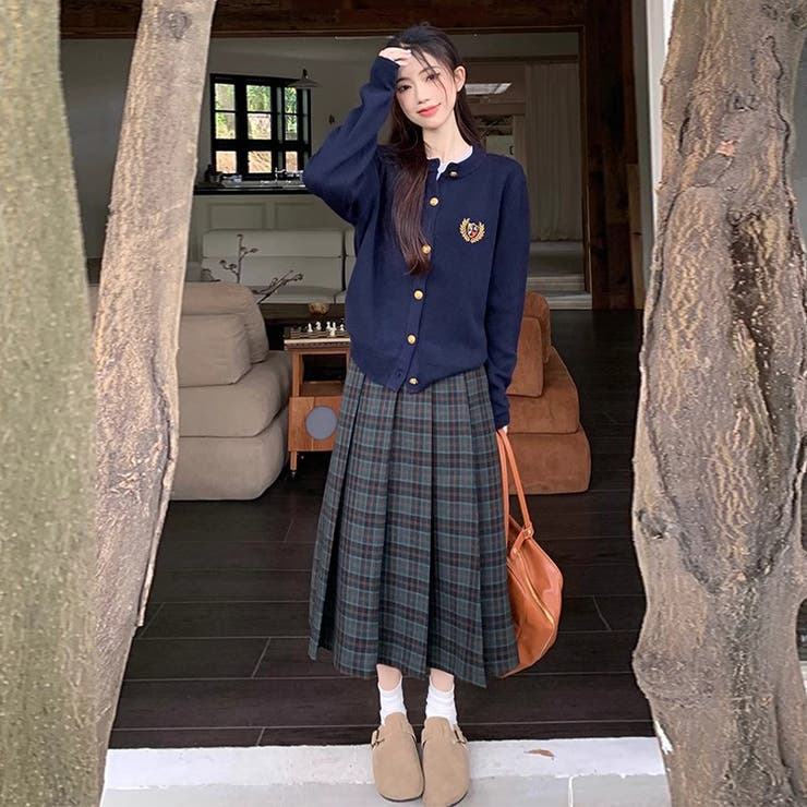 ミレニアル学園風☆刺繍クルーネックニットカーディガンアウターニットトップス | 17kg | 詳細画像3 