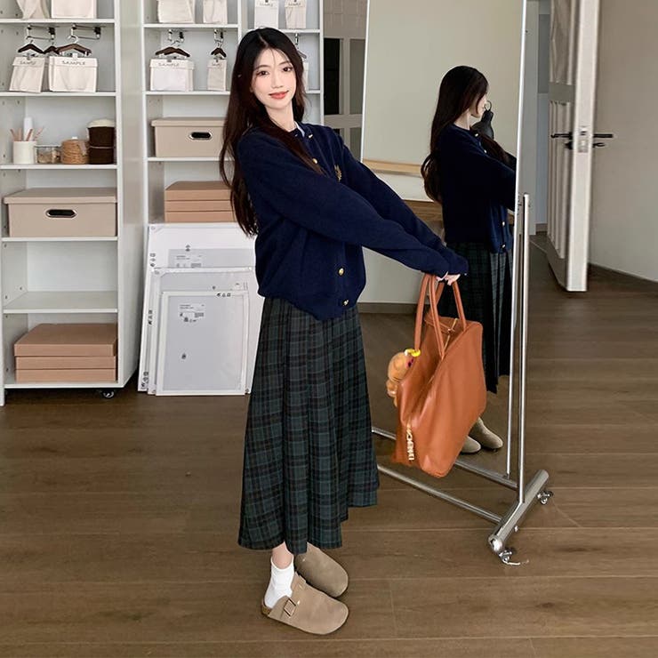 ミレニアル学園風☆刺繍クルーネックニットカーディガンアウターニットトップス | 17kg | 詳細画像12 