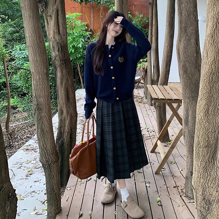 ミレニアル学園風☆刺繍クルーネックニットカーディガンアウターニットトップス | 17kg | 詳細画像4 