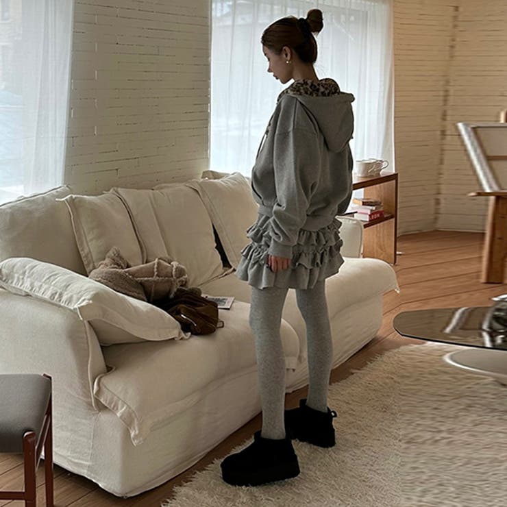 甘辛系ガールズ☆裏起毛厚手レオパード配色ワッペン英字パーカーアウター | 17kg | 詳細画像29 