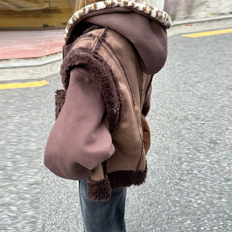 甘辛系ガールズ☆裏起毛厚手レオパード配色ワッペン英字パーカーアウター | 17kg | 詳細画像32 