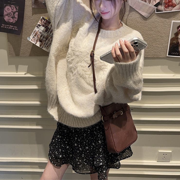 ゆるカワコーデ☆リボンニットこなれ感クルーネックセーター | 17kg | 詳細画像32 