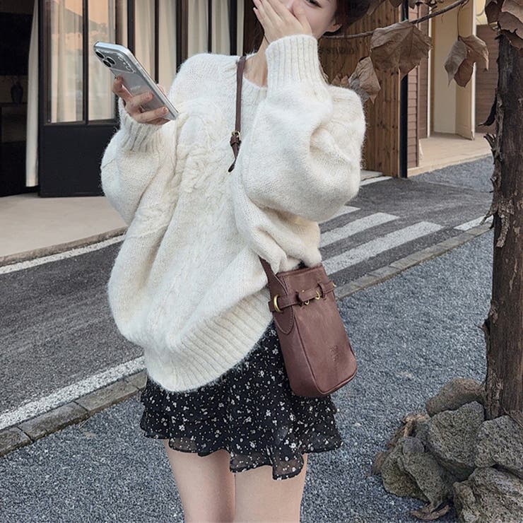 ゆるカワコーデ☆リボンニットこなれ感クルーネックセーター | 17kg | 詳細画像33 