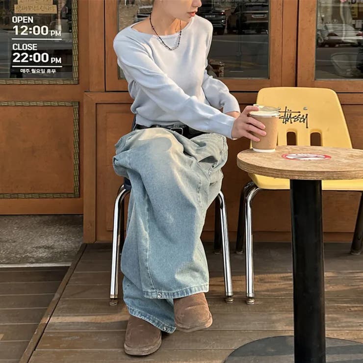 ユニセックス☆ヴィンテージ加工ワイドデニムパンツ | 17kg | 詳細画像20 