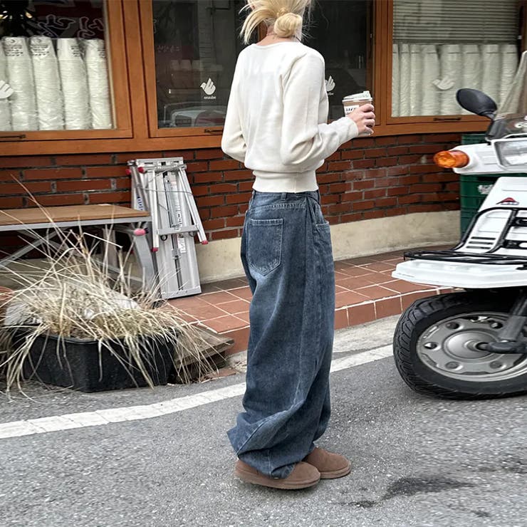 ユニセックス☆ヴィンテージ加工ワイドデニムパンツ | 17kg | 詳細画像28 