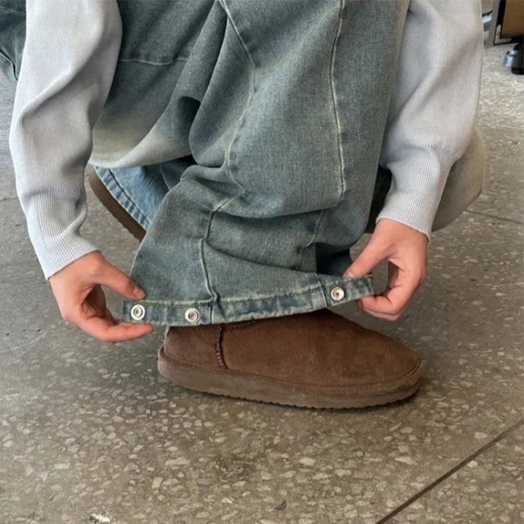 ユニセックス☆ヴィンテージ加工ワイドデニムパンツ | 17kg | 詳細画像4 