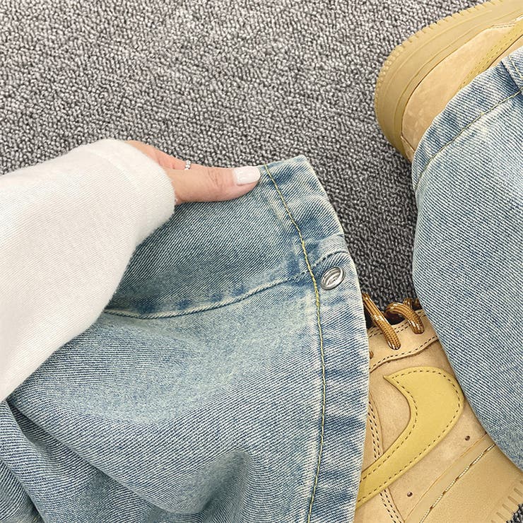 ユニセックス☆ヴィンテージ加工ワイドデニムパンツ | 17kg | 詳細画像36 