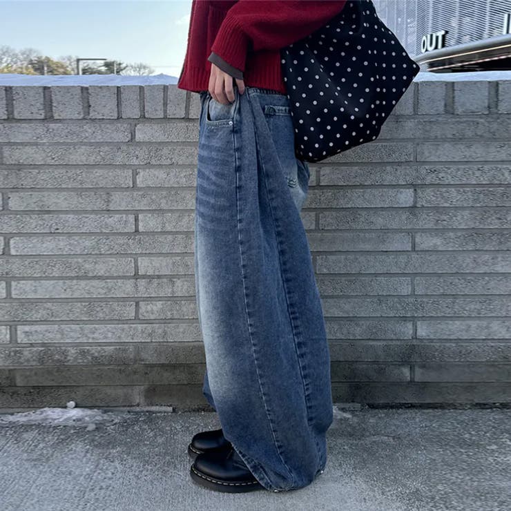 ユニセックス☆ヴィンテージ加工ワイドデニムパンツ | 17kg | 詳細画像47 