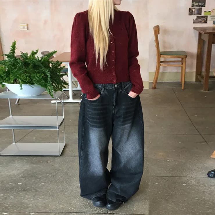 ユニセックス☆ヴィンテージ加工ワイドデニムパンツ | 17kg | 詳細画像49 