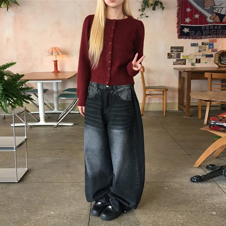 ユニセックス☆ヴィンテージ加工ワイドデニムパンツ | 17kg | 詳細画像53 