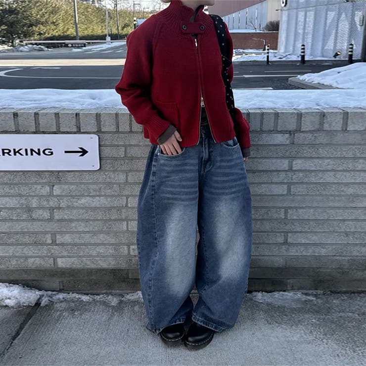 ユニセックス☆ヴィンテージ加工ワイドデニムパンツ | 17kg | 詳細画像54 