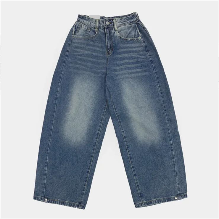 ユニセックス☆ヴィンテージ加工ワイドデニムパンツ | 17kg | 詳細画像61 