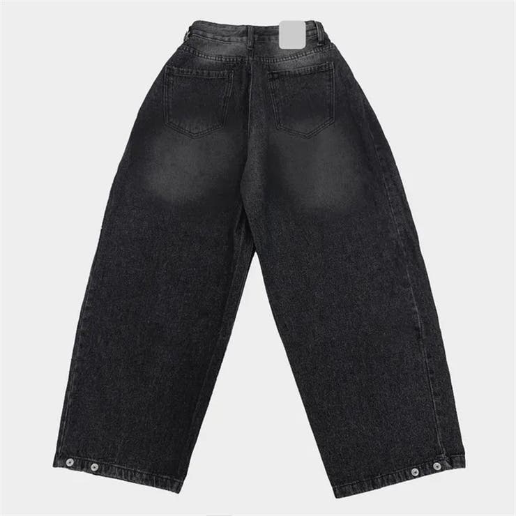 ユニセックス☆ヴィンテージ加工ワイドデニムパンツ | 17kg | 詳細画像64 