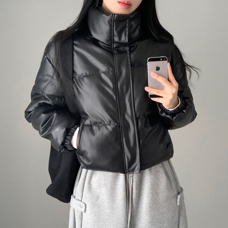 大人っぽく洗練された☆PUレザー中綿ジャケットショート丈アウター | 17kg | 詳細画像12 