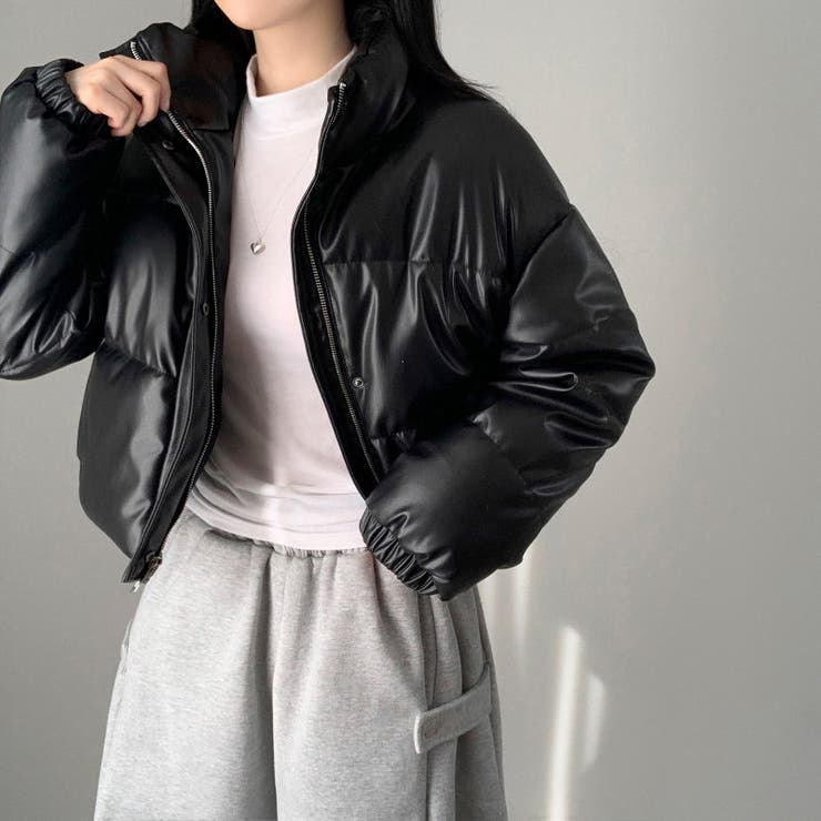 大人っぽく洗練された☆PUレザー中綿ジャケットショート丈アウター | 17kg | 詳細画像17 