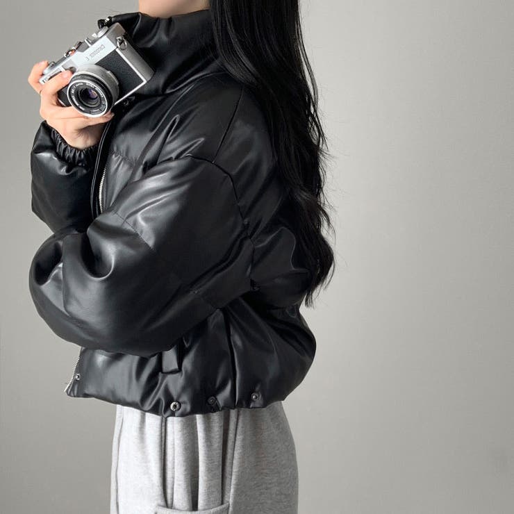 大人っぽく洗練された☆PUレザー中綿ジャケットショート丈アウター | 17kg | 詳細画像18 