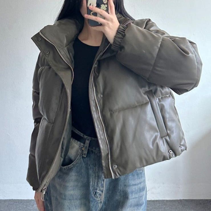大人っぽく洗練された☆PUレザー中綿ジャケットショート丈アウター | 17kg | 詳細画像21 