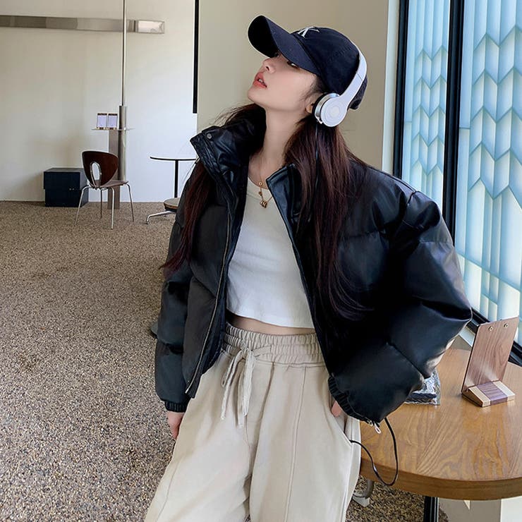 大人っぽく洗練された☆PUレザー中綿ジャケットショート丈アウター | 17kg | 詳細画像17 