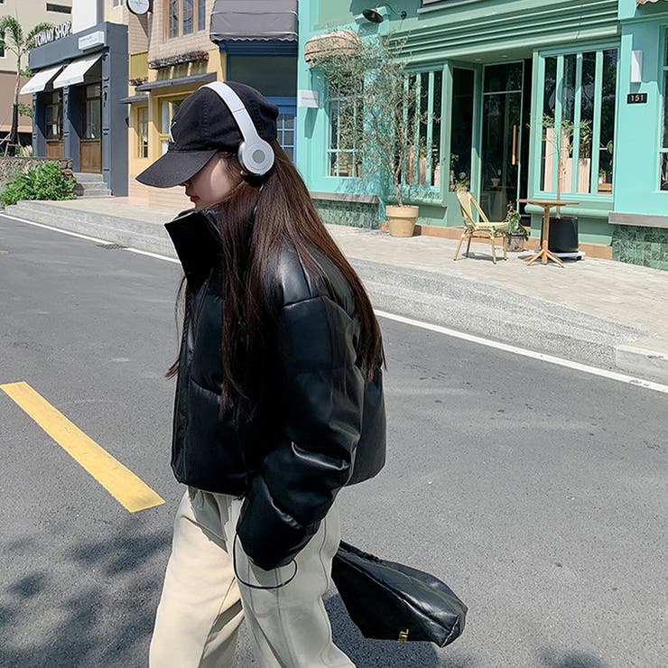 大人っぽく洗練された☆PUレザー中綿ジャケットショート丈アウター | 17kg | 詳細画像22 