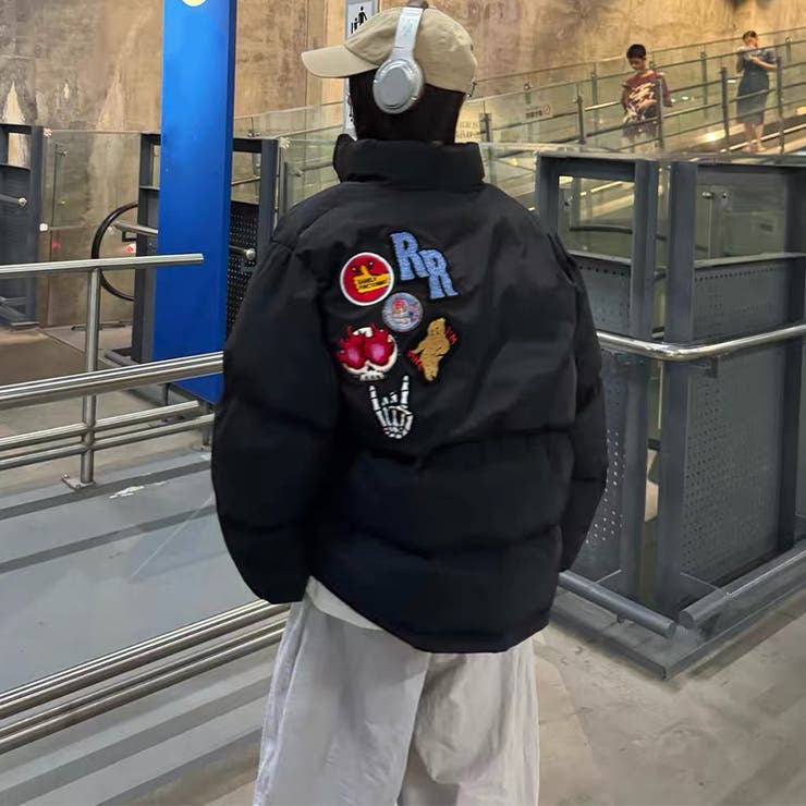 ミレニアル学園風☆ロゴ刺繍中綿ジャケット冬用厚手ダウン風アウター | 17kg | 詳細画像7 