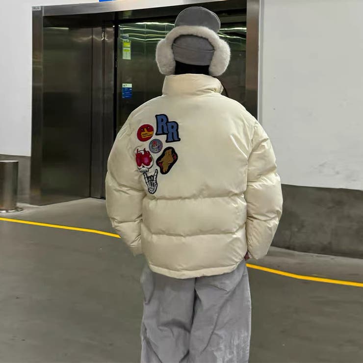 ミレニアル学園風☆ロゴ刺繍中綿ジャケット冬用厚手ダウン風アウター | 17kg | 詳細画像9 