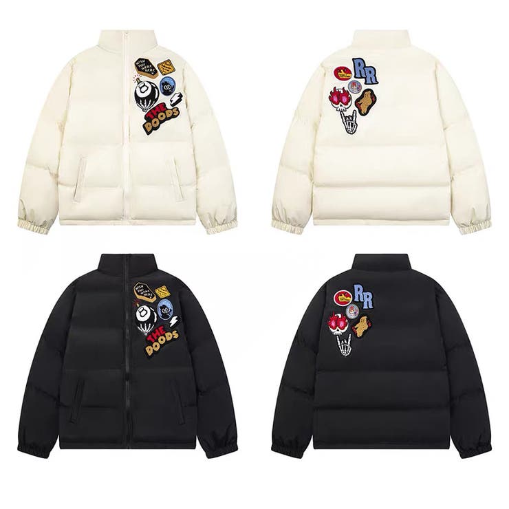 ミレニアル学園風☆ロゴ刺繍中綿ジャケット冬用厚手ダウン風アウター | 17kg | 詳細画像3 