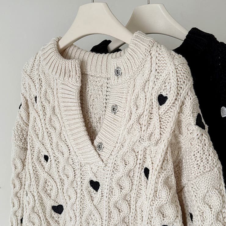 ゆるカワコーデ☆ハート柄ケーブル編みニットニットトップス | 17kg | 詳細画像25 