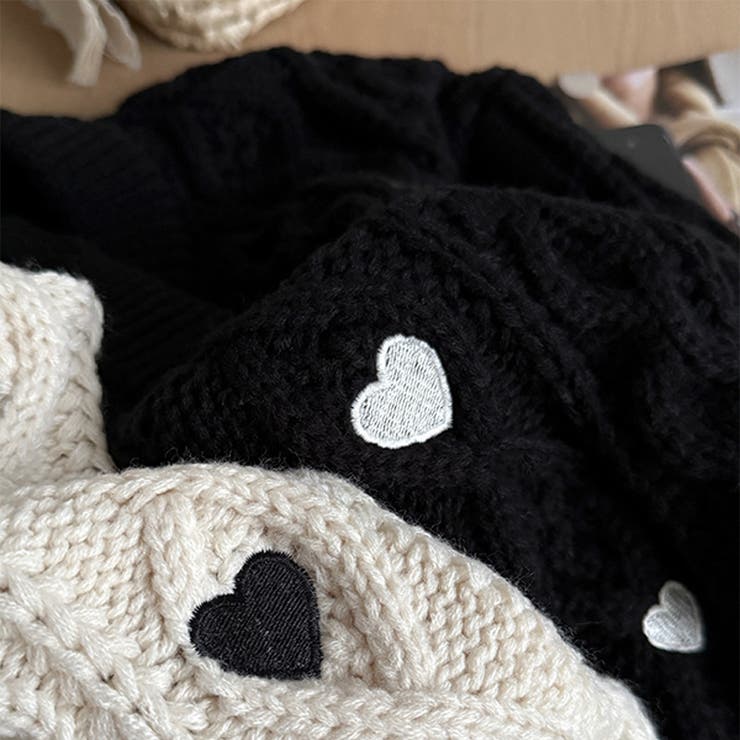 ゆるカワコーデ☆ハート柄ケーブル編みニットニットトップス | 17kg | 詳細画像28 