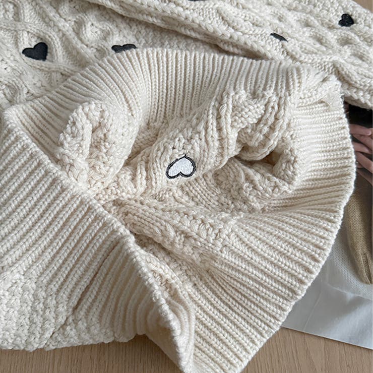 ゆるカワコーデ☆ハート柄ケーブル編みニットニットトップス | 17kg | 詳細画像29 