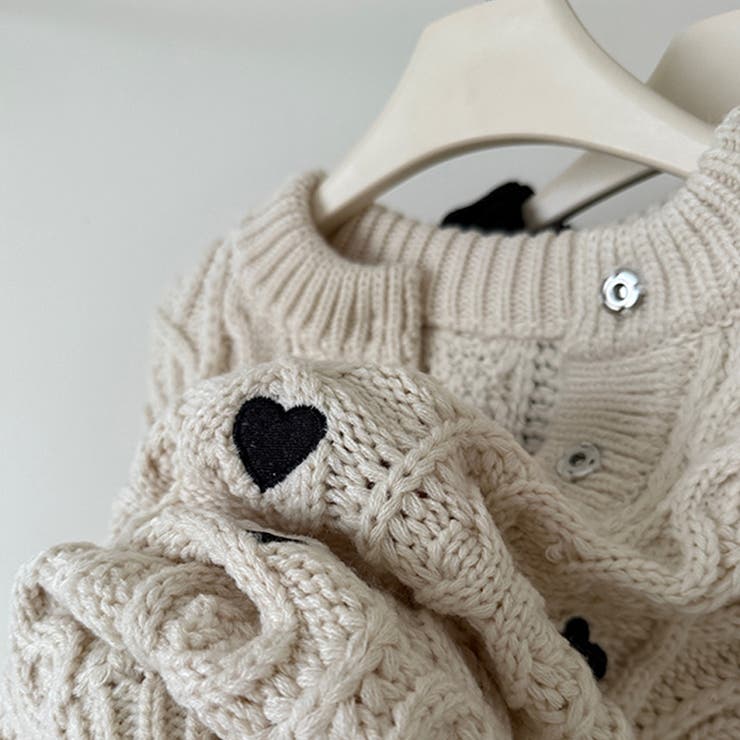 ゆるカワコーデ☆ハート柄ケーブル編みニットニットトップス | 17kg | 詳細画像4 