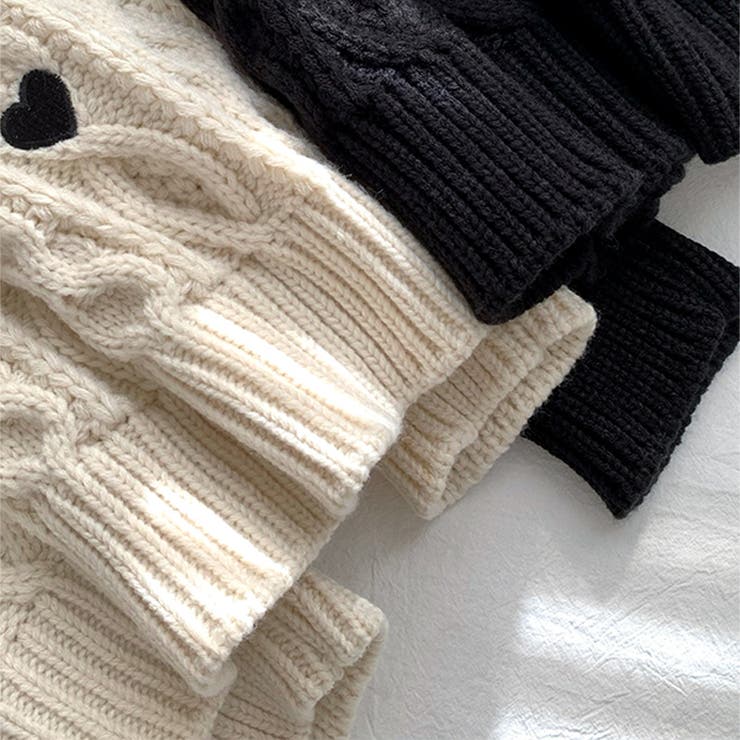 ゆるカワコーデ☆ハート柄ケーブル編みニットニットトップス | 17kg | 詳細画像6 