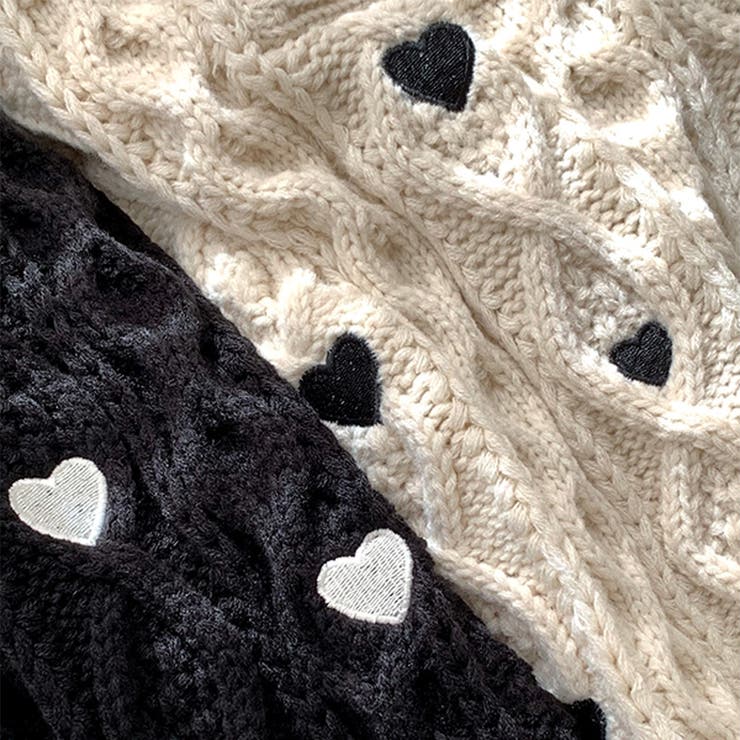 ゆるカワコーデ☆ハート柄ケーブル編みニットニットトップス | 17kg | 詳細画像7 