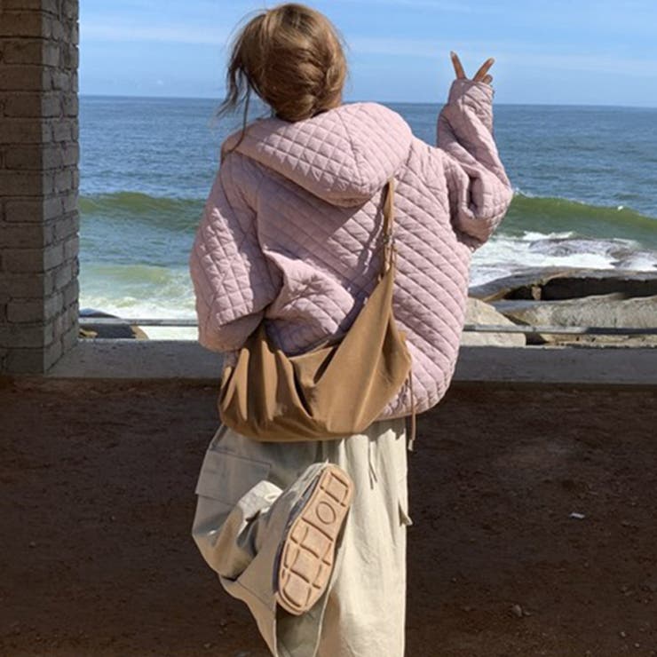 ミレニアル学園風☆軽量パフ菱形キルティングフード付き中綿ジャケット保温アウター | 17kg | 詳細画像17 