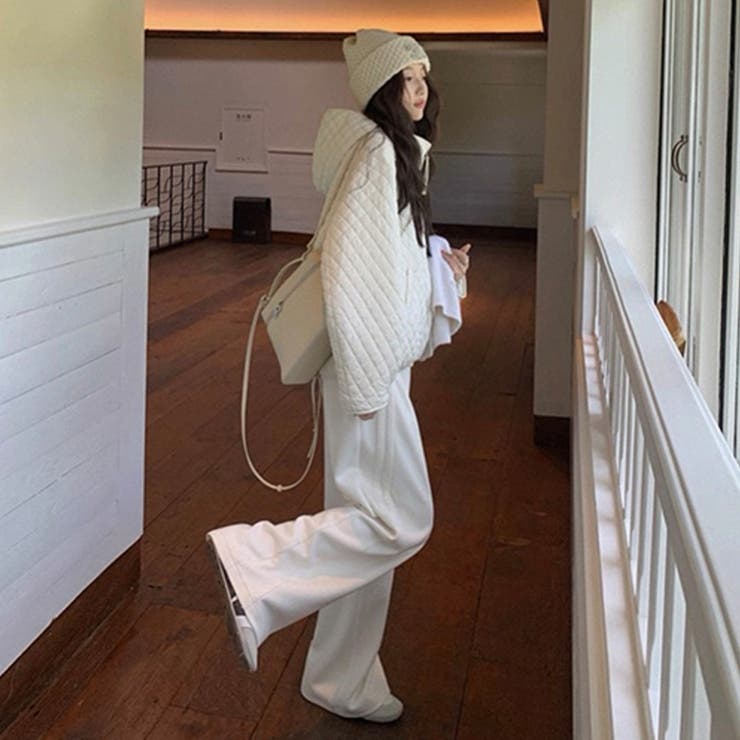 ミレニアル学園風☆軽量パフ菱形キルティングフード付き中綿ジャケット保温アウター | 17kg | 詳細画像20 